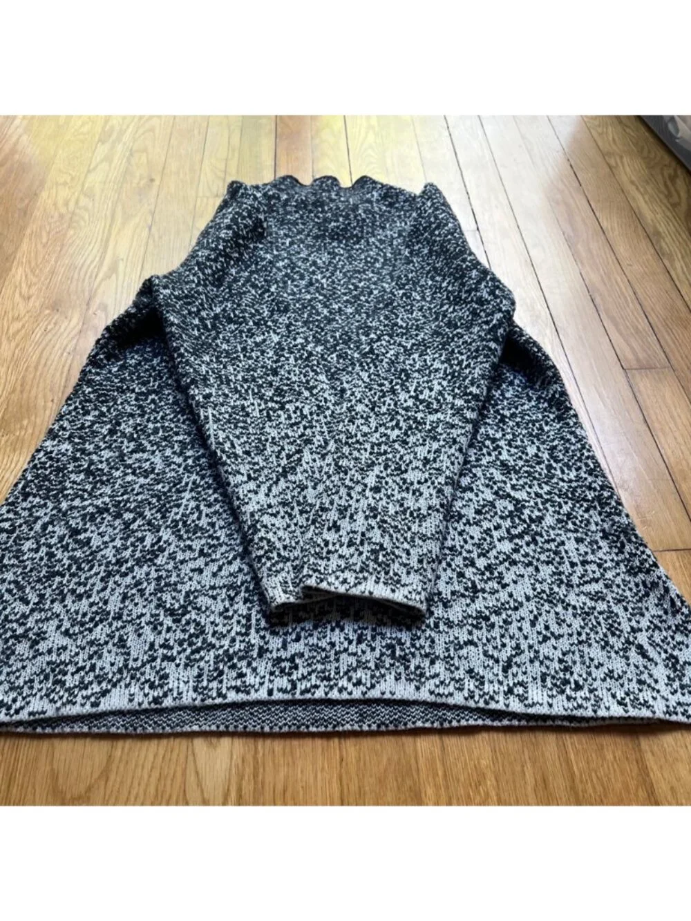 J. Jill Pure Jill Size M Gray Black Gradient Ombre Knit Mock Neck Tunic Sweater - Picture 16 of 16